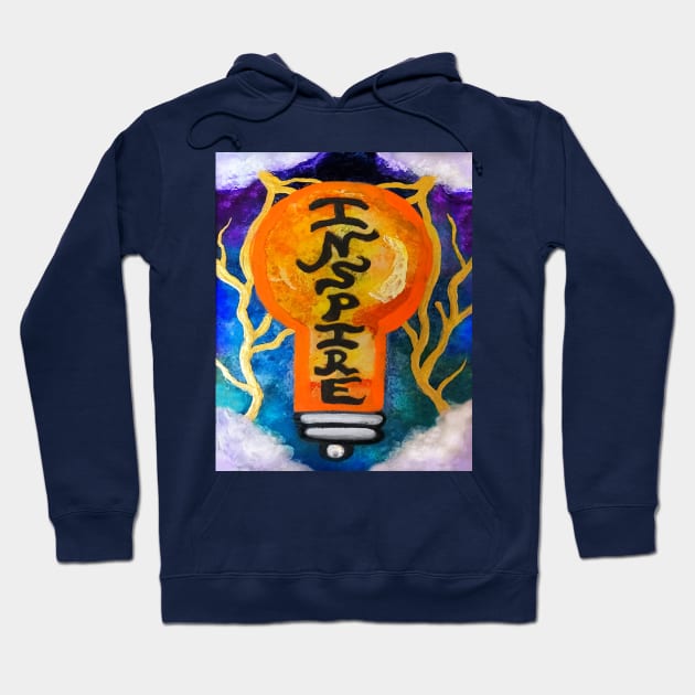 Inspire Light Bulb Idea Brainstorm Hoodie by Art by Deborah Camp